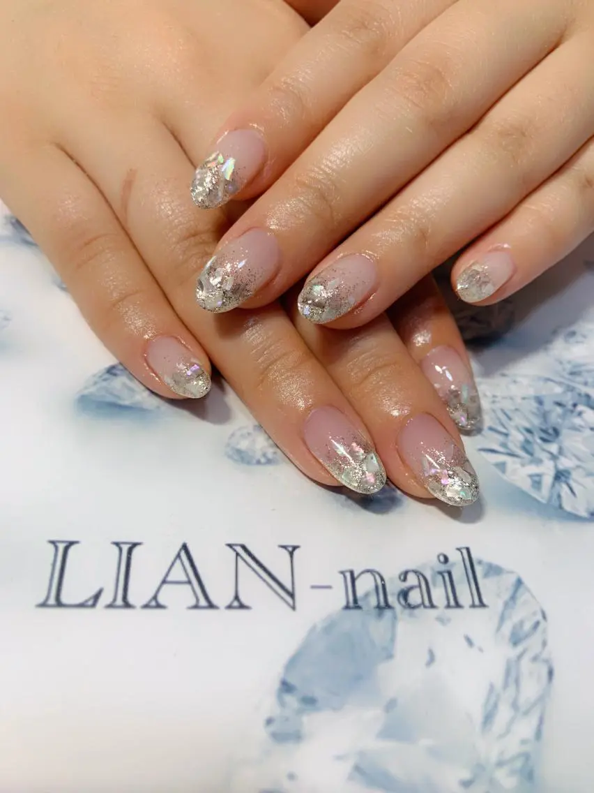 ネイル グラデーション ラメ(グリッター) ラメグラデーション ハンドネイル LIAN- nailのネイルデザイン