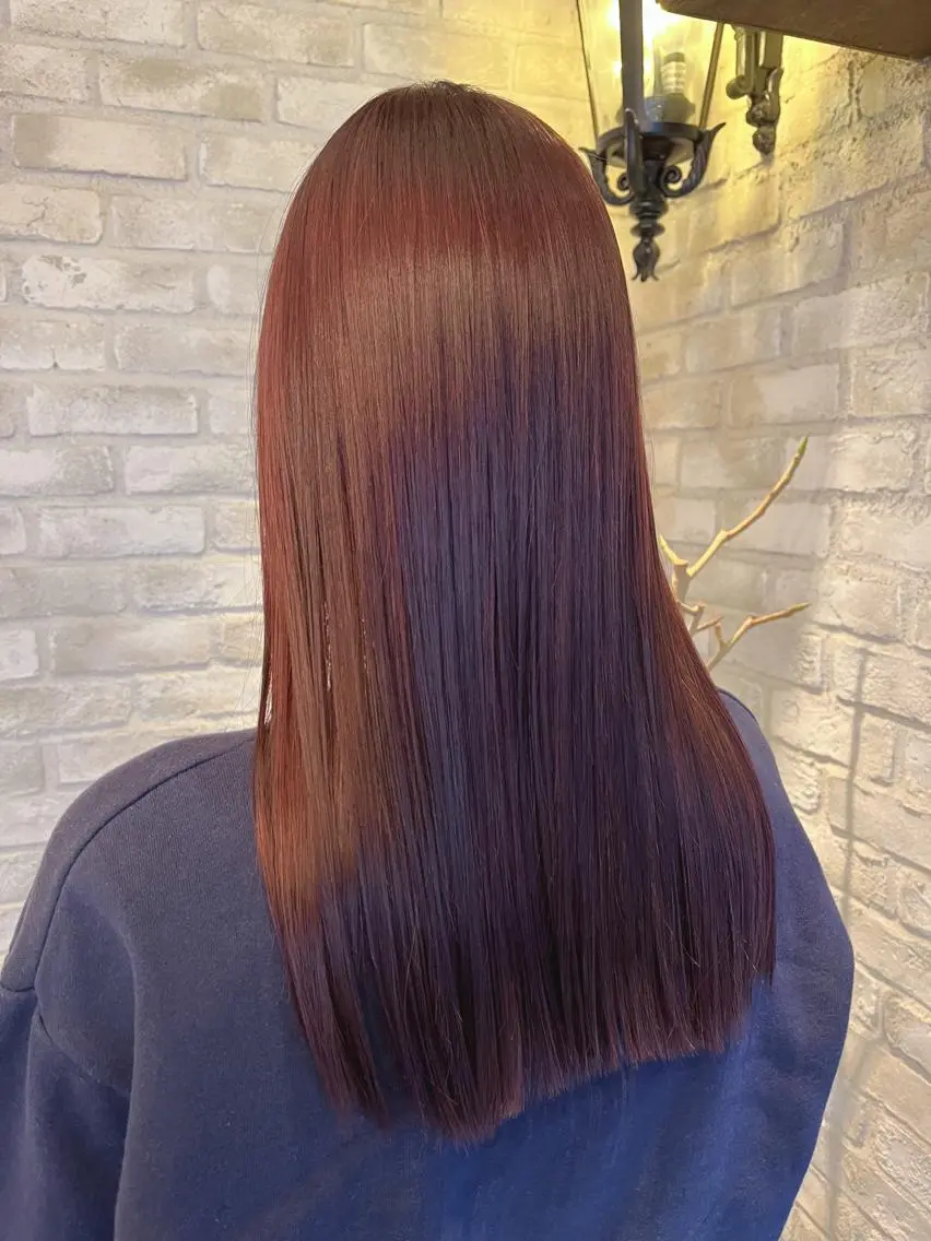 カラー ピンクカラー しみず りぶのヘアスタイル