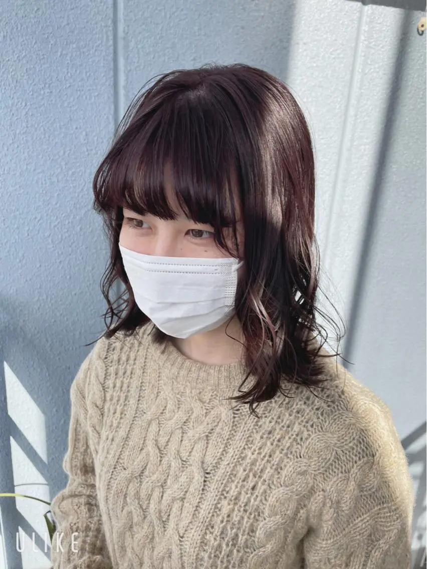 セミロング カラー ヘアアレンジ ブラウンカラー ピンクカラー ピンクブラウン なつき/艶ピンク/ girly hairのヘアスタイル