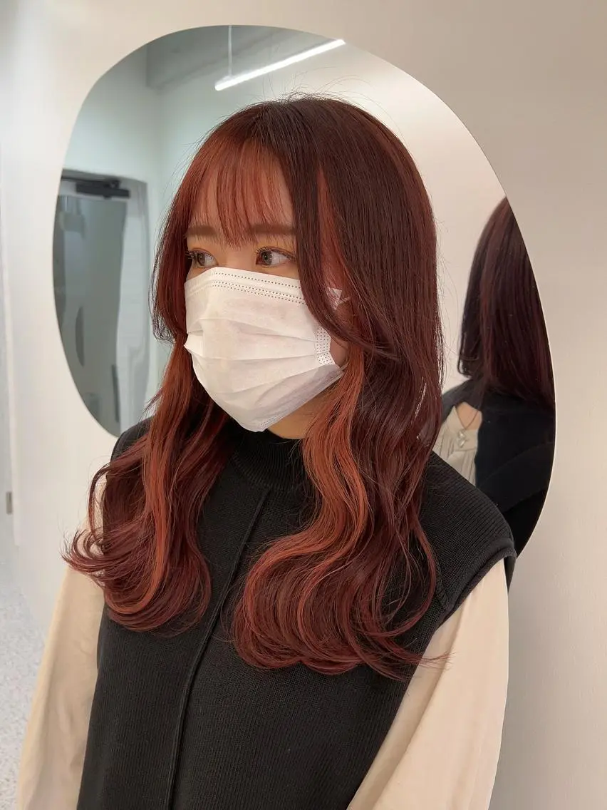 ロング カラー インナーカラー ピンクカラー 韓国ヘア☁️ mitsukiのヘアスタイル