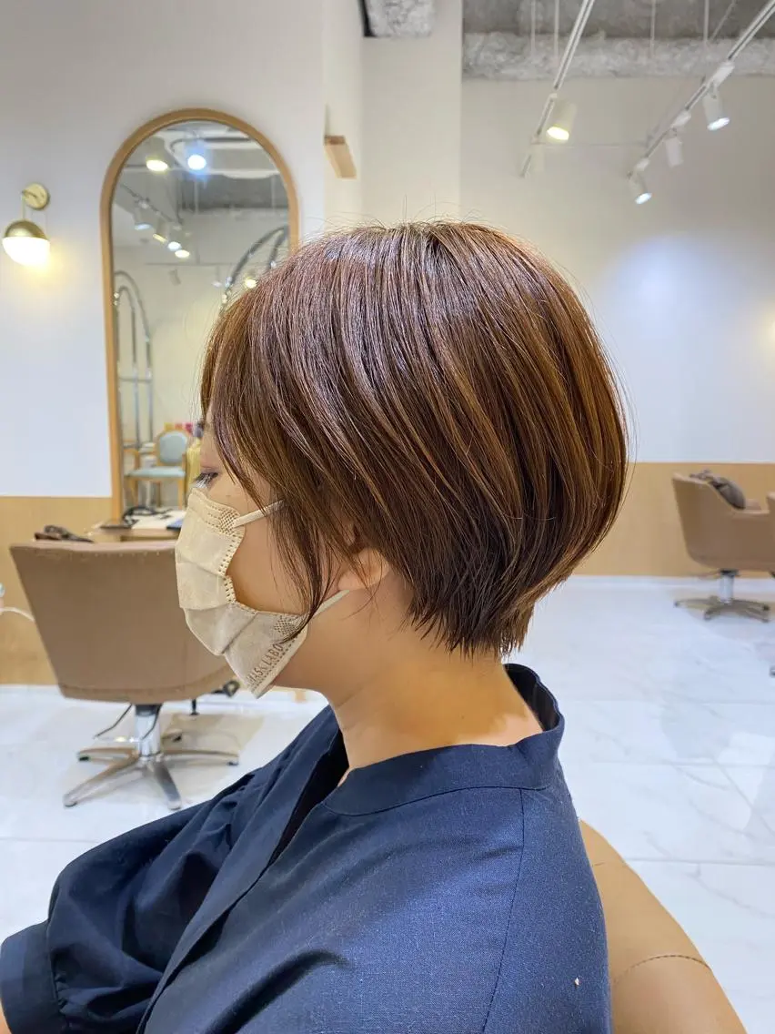 ショート ショートボブ ボブ くびれヘア ショートヘア 坂井 茅聖のヘアスタイル