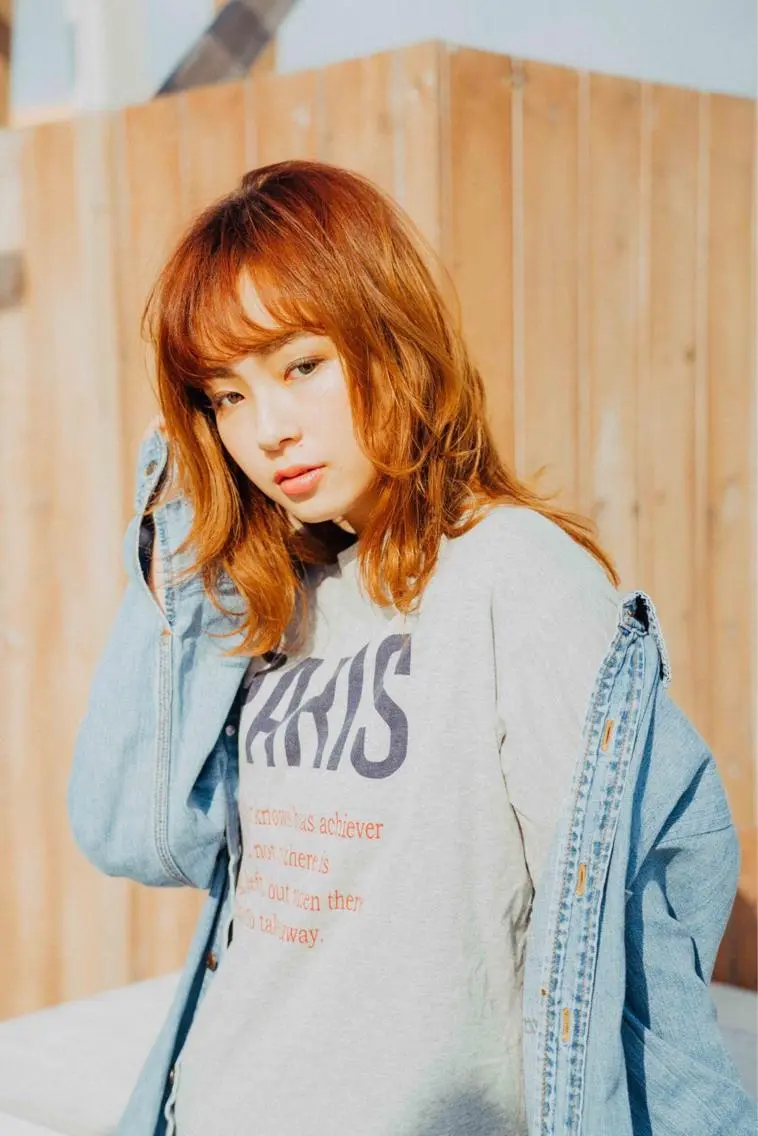ミディアム カラー パーマ ヘアアレンジ メンズ キッズ ネイル マツエク・マツパ メンズウルフカット アディクシーカラー 透明感カラー ボブ ウルフカット 藤井 仁紀のヘアスタイル