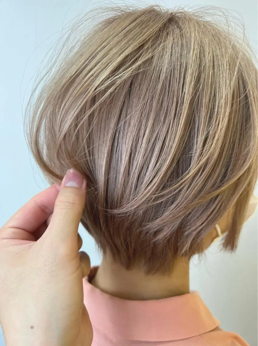 ショート カラー ボブ/パーマ 村中　仁人のヘアスタイル