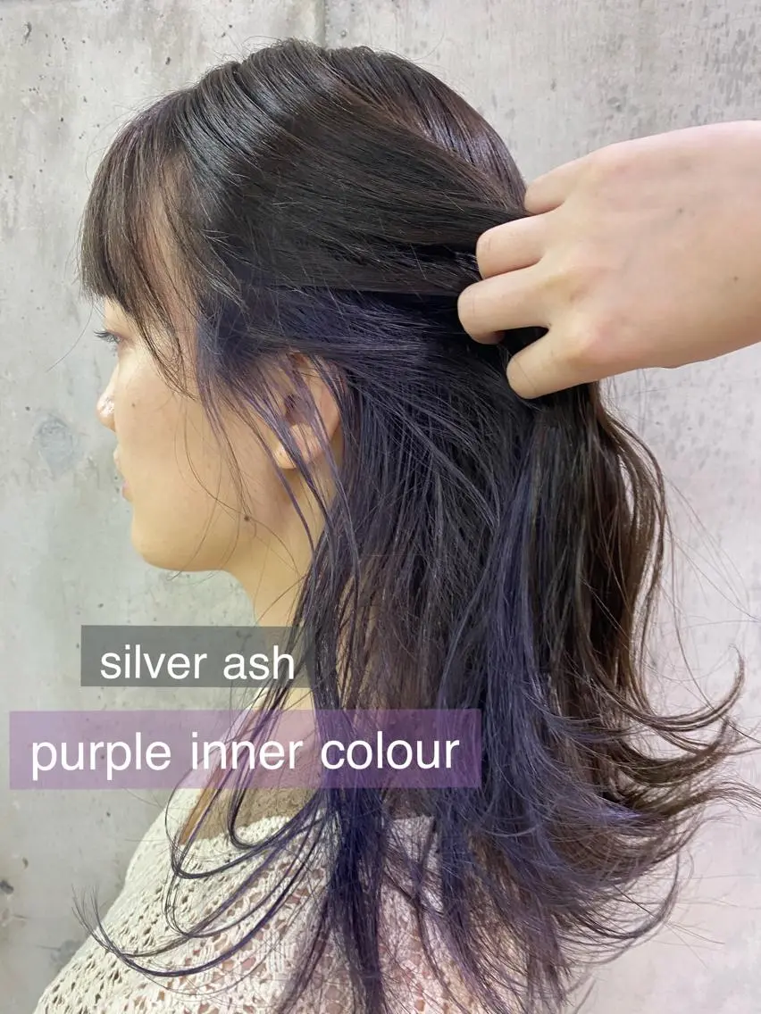 セミロング カラー ブリーチ インナーカラー 舟橋 りんかのヘアスタイル