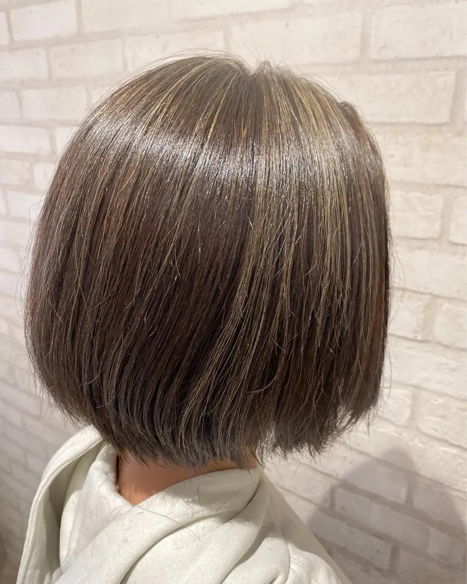 ショート カラー ハイライトカラー ハイライト ヘアカラー トリートメント 田中 アキオのヘアスタイル