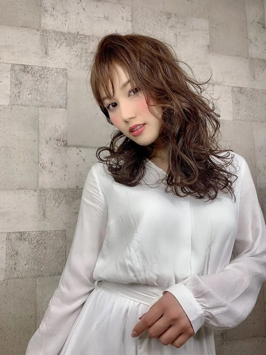 セミロング カラー パーマ Lafesta HAIR和歌山駅前店のヘアスタイル