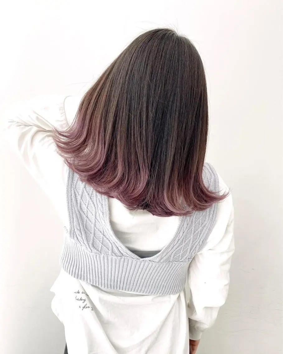 セミロング カラー パーマ ヘアアレンジ 【公式】amble luxe池袋東口🩷のヘアスタイル