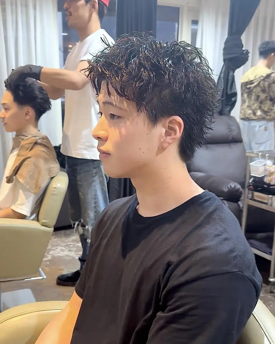 ショート カット パーマ 坂梨 健斗のヘアスタイル