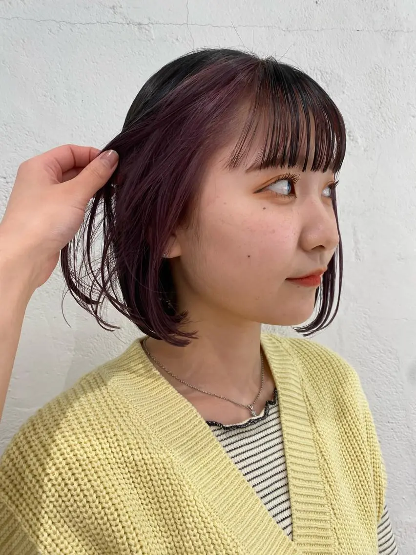 ミディアム 🐩透明感ミルクティ ーピンクニイナ🐩のヘアスタイル