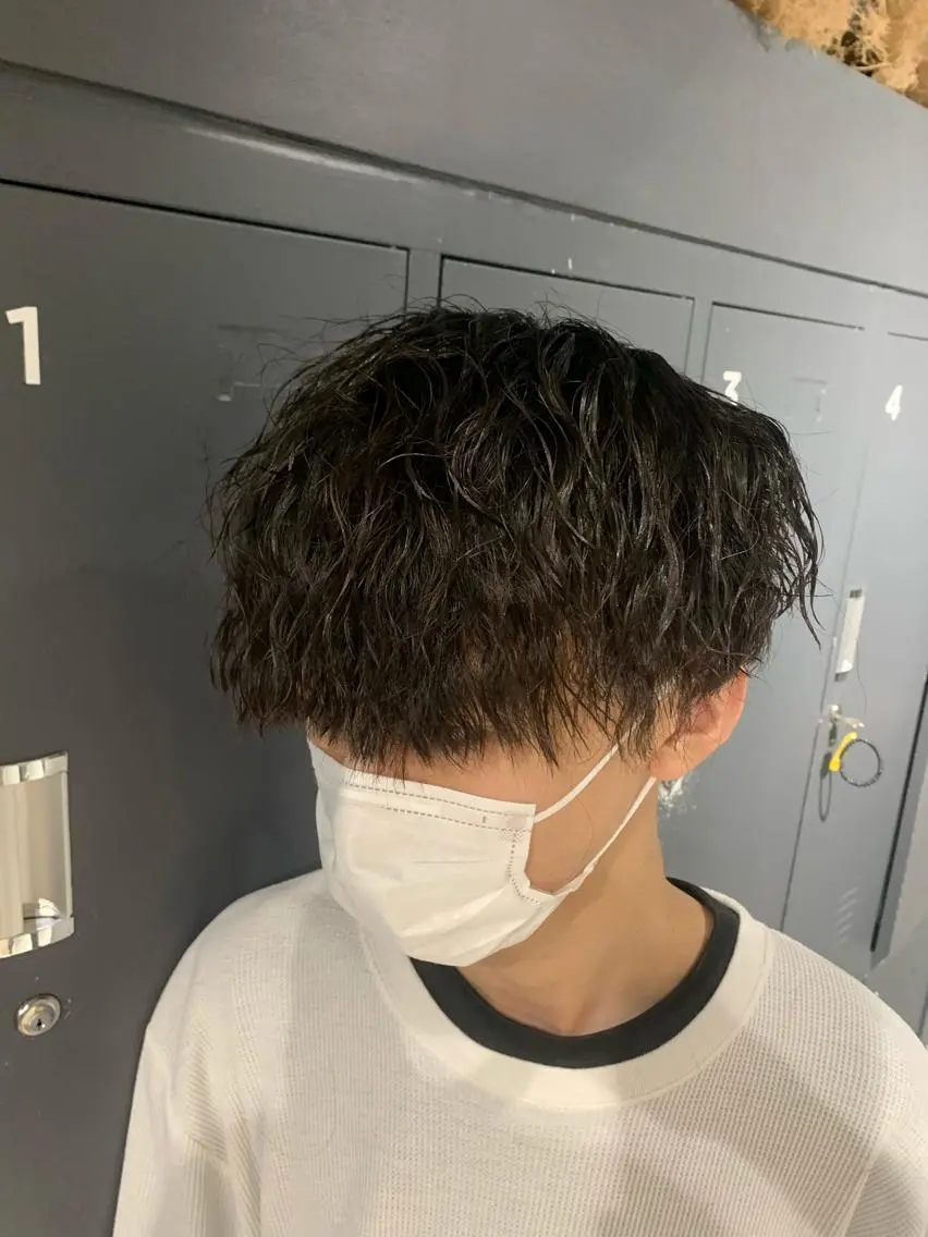 ショート パーマ メンズ カット パーマ 園田 将士のヘアスタイル