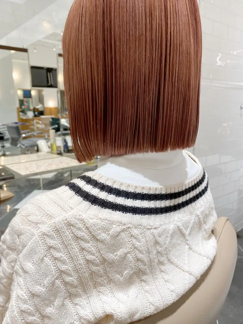 ショート カラー ベージュカラー ブリーチ ケアブリーチ 透明感カラー デザインカラー カット ヘアカラー ボブ/ハイトーン 福生Radix 下田のヘアスタイル
