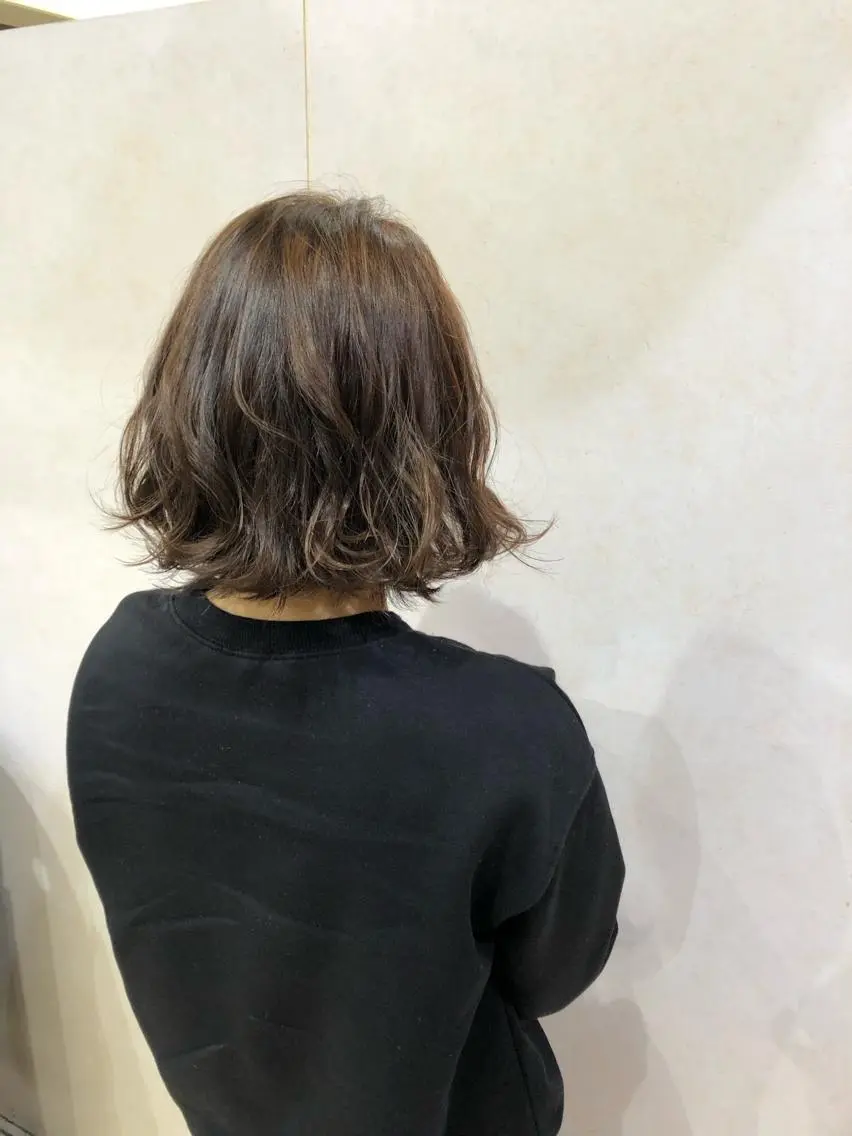 ミディアム カラー 髪質改善 メンズパーマゆうひのヘアスタイル