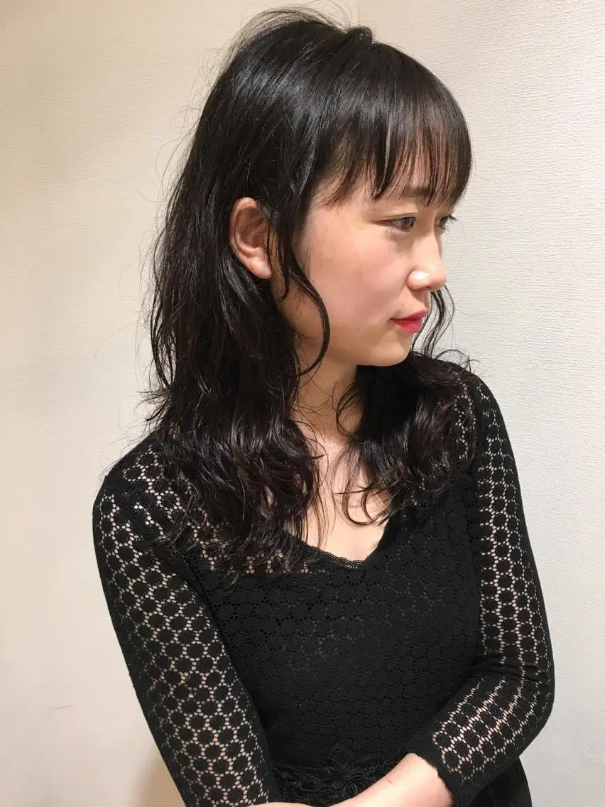 セミロング パーマ セミロングパーマ くせ毛 レイヤーカット デジタルパーマ ディレクター ノナカのヘアスタイル