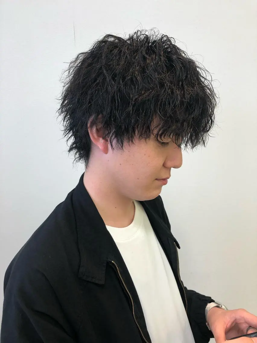 ショート カラー パーマ ヘアアレンジ メンズ ❣️倉敷❣️美髪 カラー能登一成のヘアスタイル