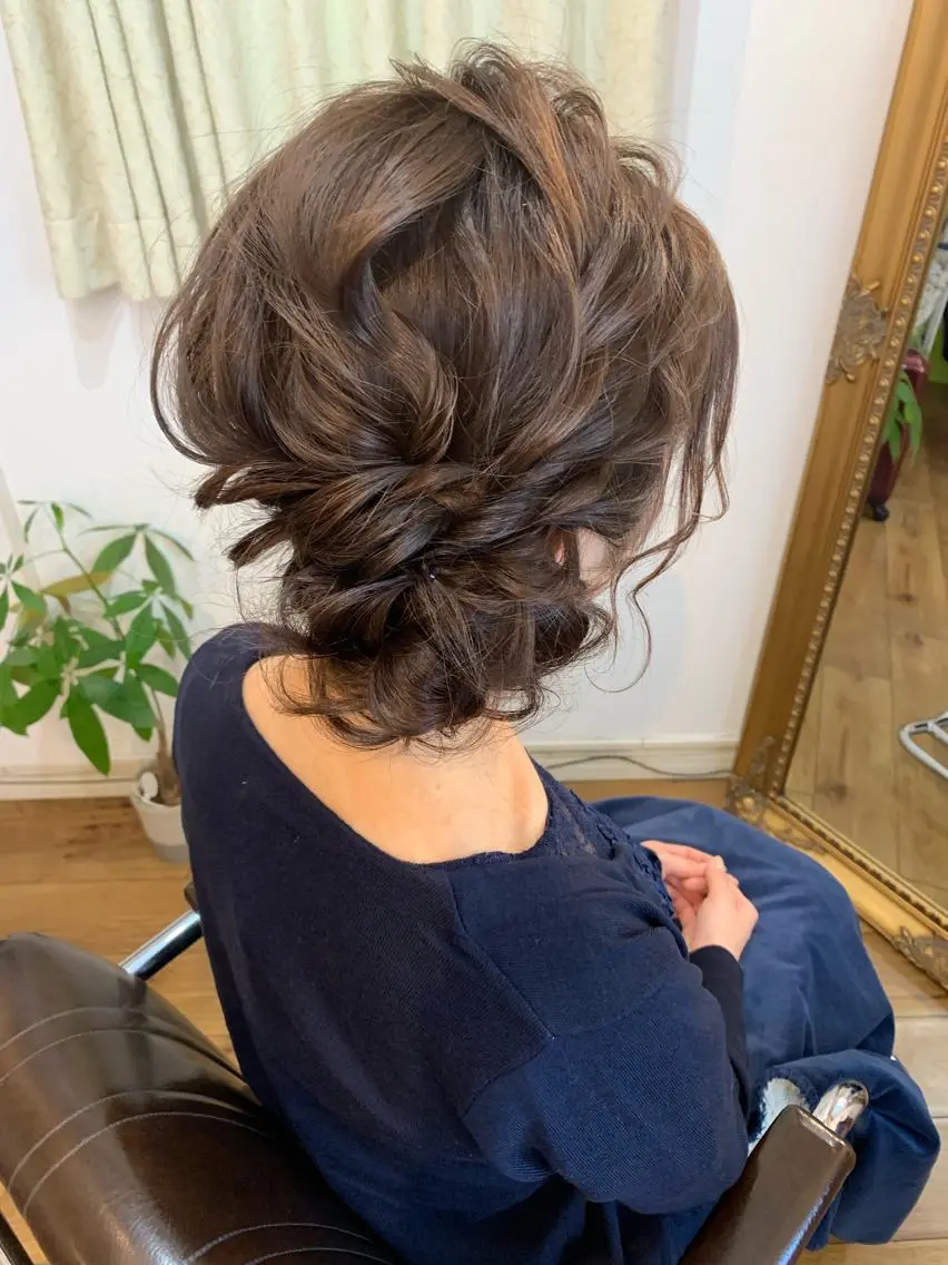 ミディアム カラー ヘアアレンジ ヘアセット Aloa透明感ヘア ♡kanami♡のヘアスタイル