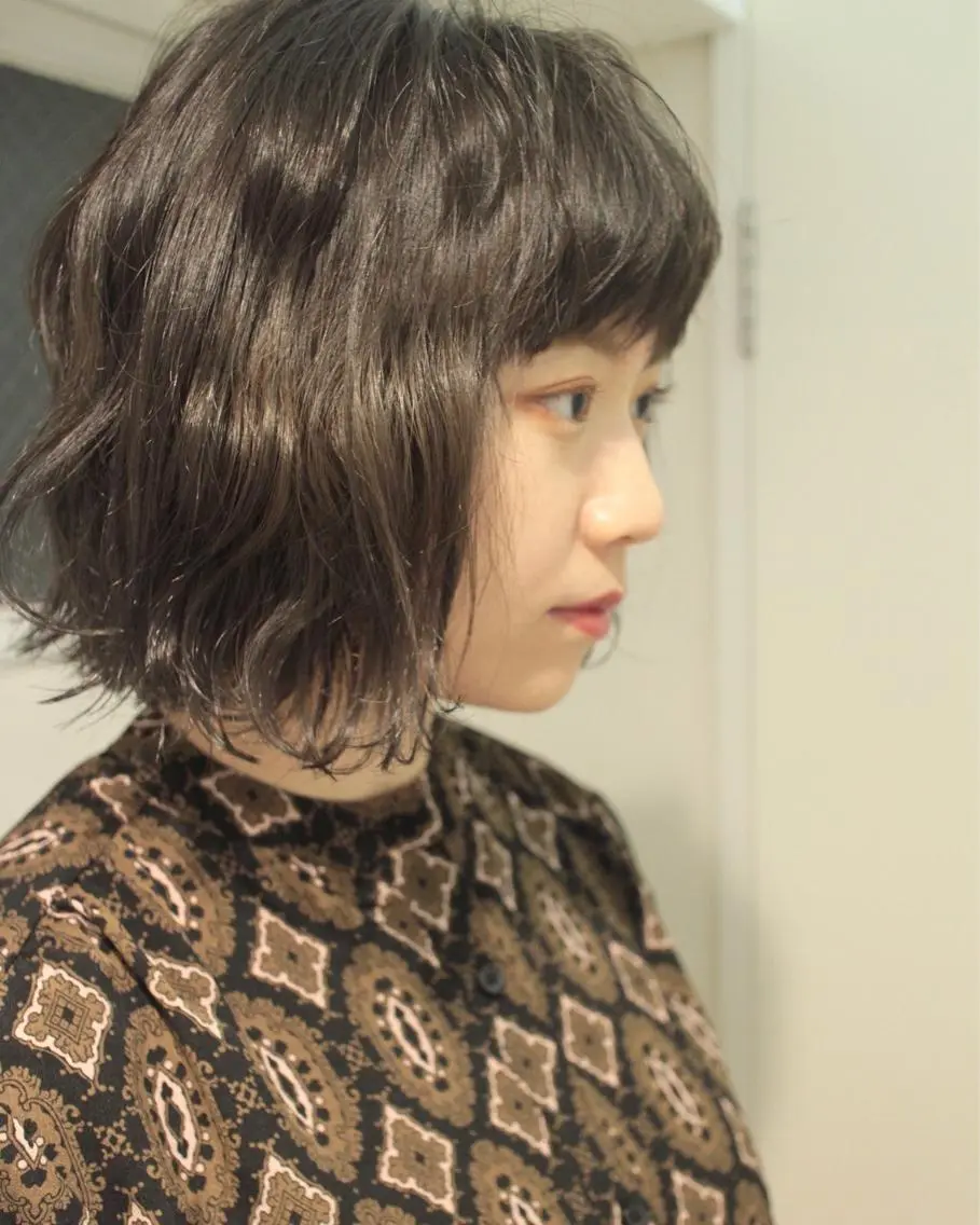 ショート カラー クニモトハルナ ボブ/柔らかカラーのヘアスタイル