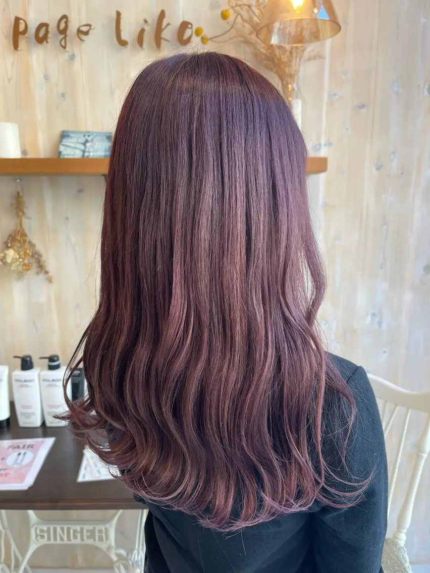 セミロング カラー ブリーチ ピンクカラー パープルカラー カット ヘアカラー アニメオタク美容師/ miharuのヘアスタイル