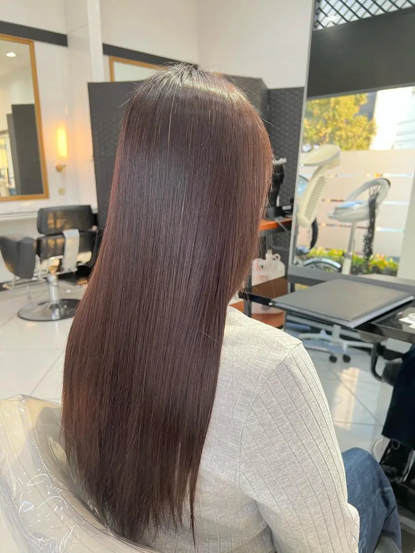 ロング パーマ 髪質改善 縮毛矯正 トリートメント 【似合わせカラー】 西口嶺河のヘアスタイル