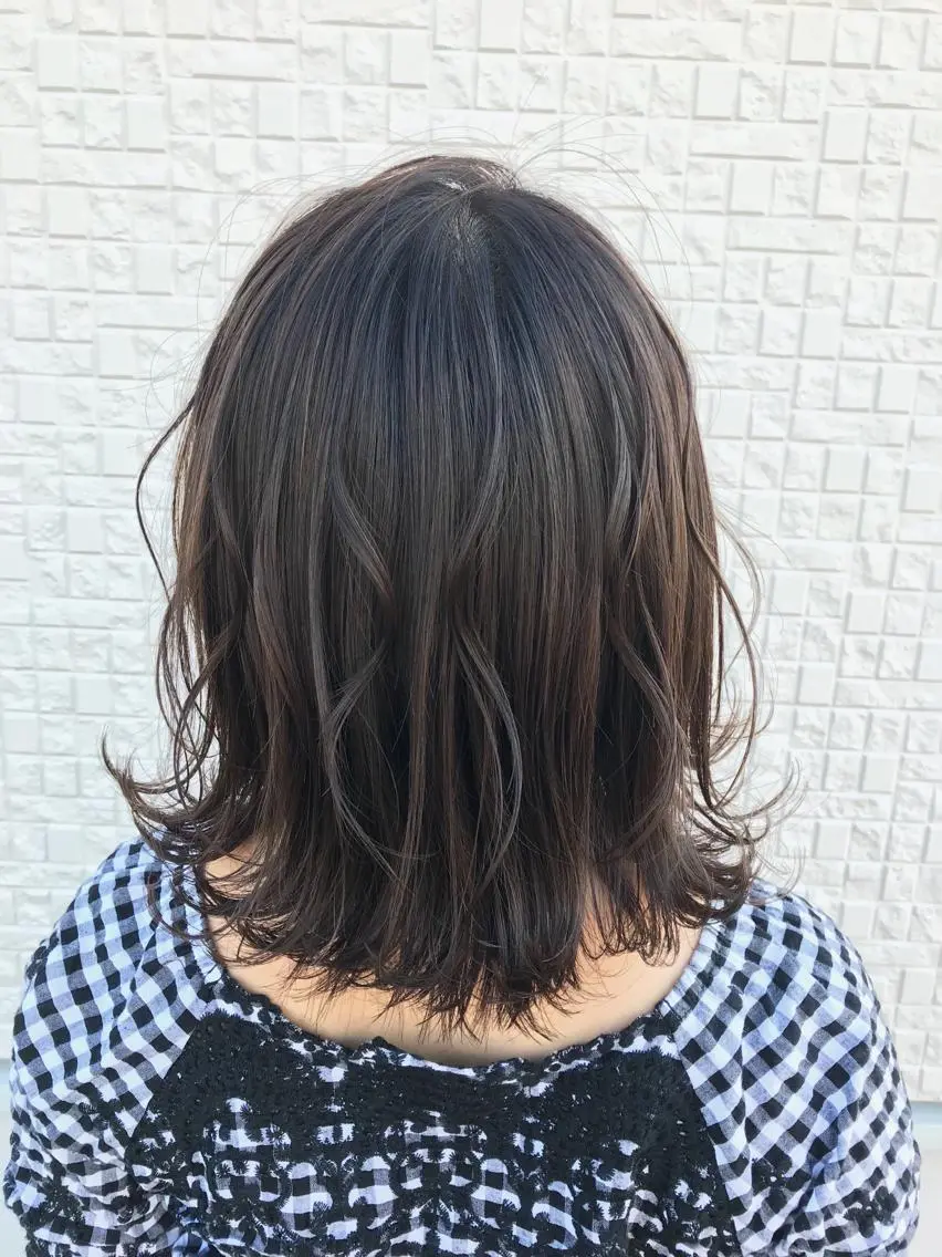 ミディアム ハイライト 藤井 健のヘアスタイル