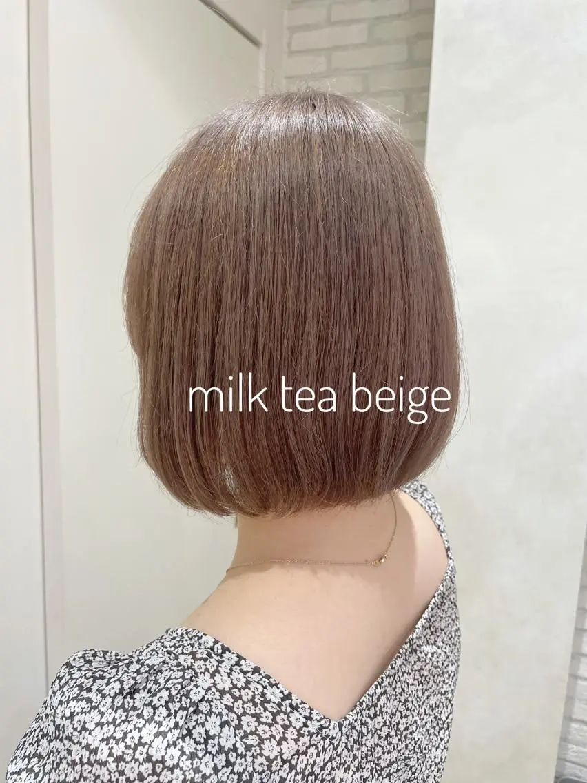 ミディアム カラー ベージュカラー ブリーチ ミルクティーベージュ 大平 美沙のヘアスタイル