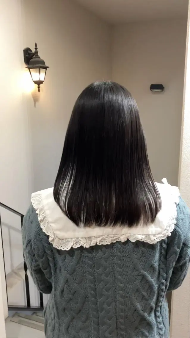 ミディアム くせ毛 髪質改善 縮毛矯正 wa daのヘアスタイル