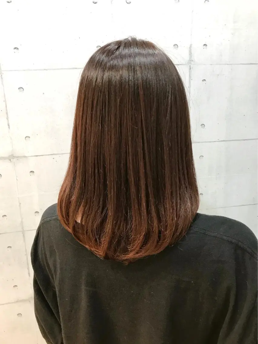 ミディアム カラー ブラウンカラー ピンクカラー ピンクブラウン カット ヘアカラー 高木 麻知子のヘアスタイル