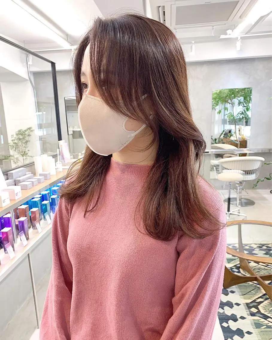 セミロング カラー カット ヘアカラー 樫原裕二/レイヤー カット/透明感カラーのヘアスタイル