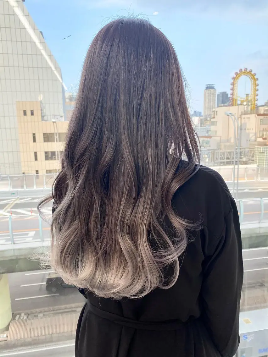 ロング カラー バレイヤージュ ブリーチ ケアブリーチ ダブルカラー ハイライトカラー welring hair salonのヘアスタイル