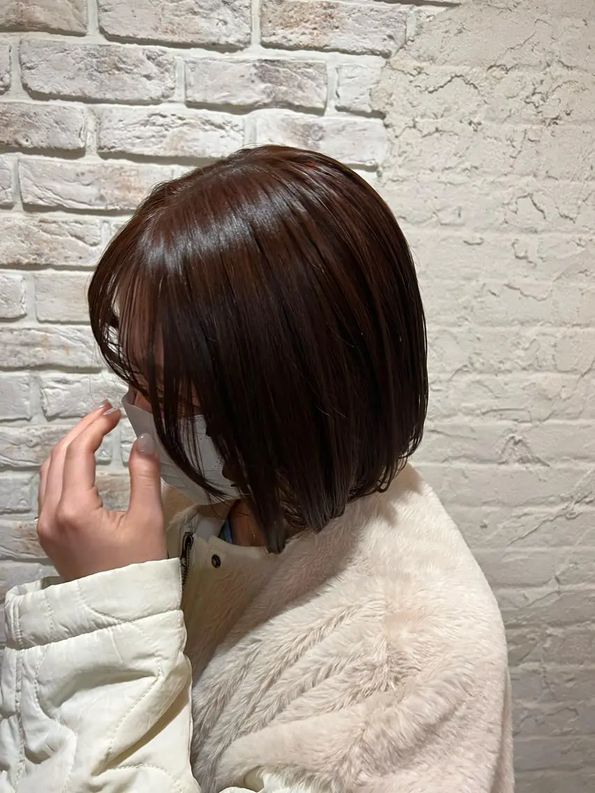 ミディアム カラー ブラウンカラー カット 透明感カラー🌱 🍑Kotone🍑のヘアスタイル