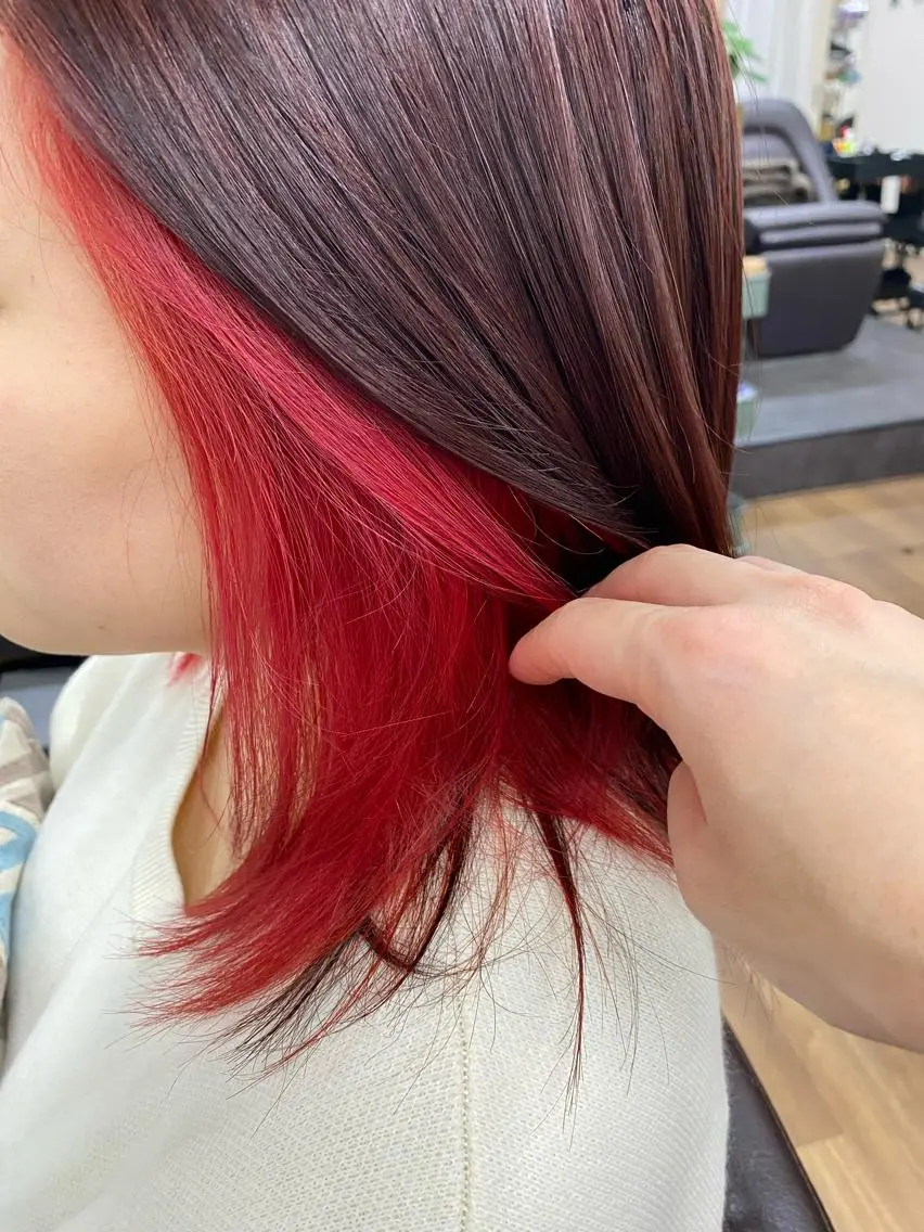 セミロング カラー 森田 滉平のヘアスタイル