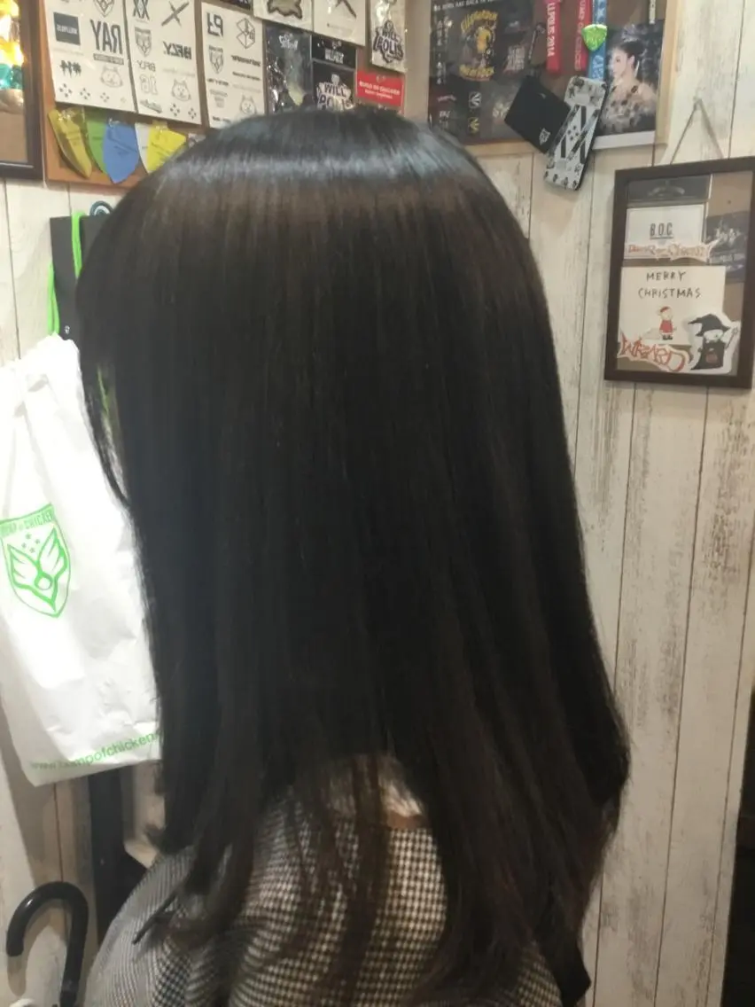セミロング カラー パーマ embrace エンブレイスのヘアスタイル