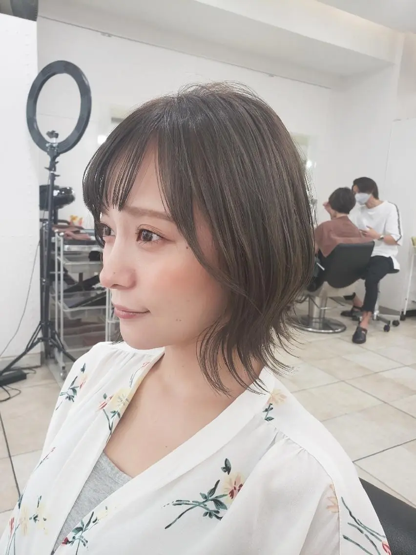 ショート カラー イルミナカラー 髪質改善 似合わせカット 縮毛矯正 トリートメント カット ヘアカラー トリートメント ボブ・ロブ　福田 泰久✂️✨のヘアスタイル