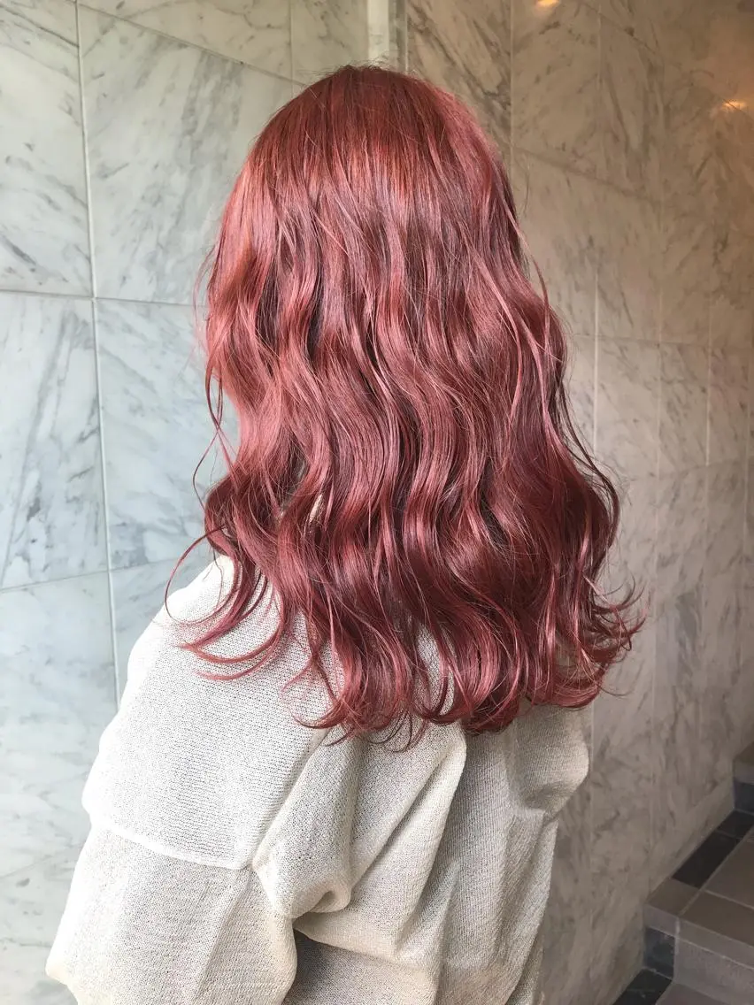 ロング カラー ピンクカラー 🧡色落ちまで2度 楽しめる🧡ヨシキのヘアスタイル