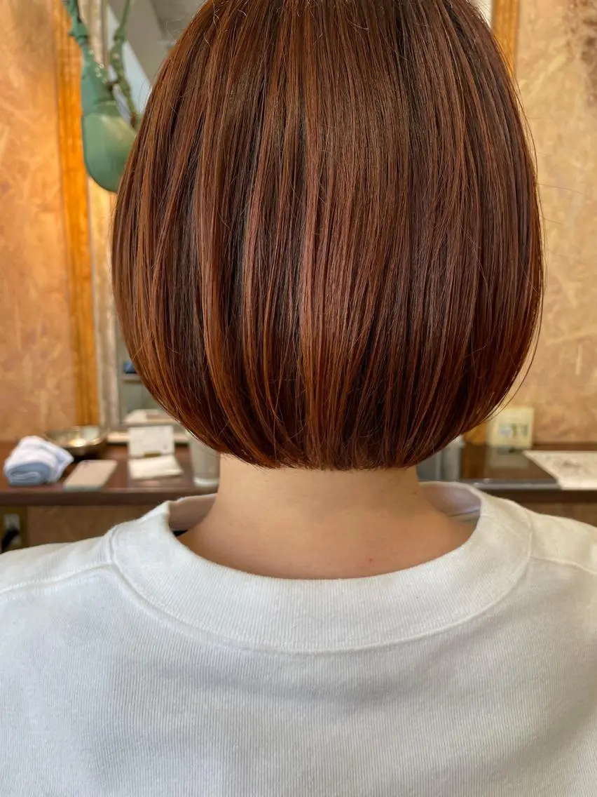 ミディアム カット ヘアカラー トリートメント ayane⭐️ボブ・ ショート・パーマのヘアスタイル
