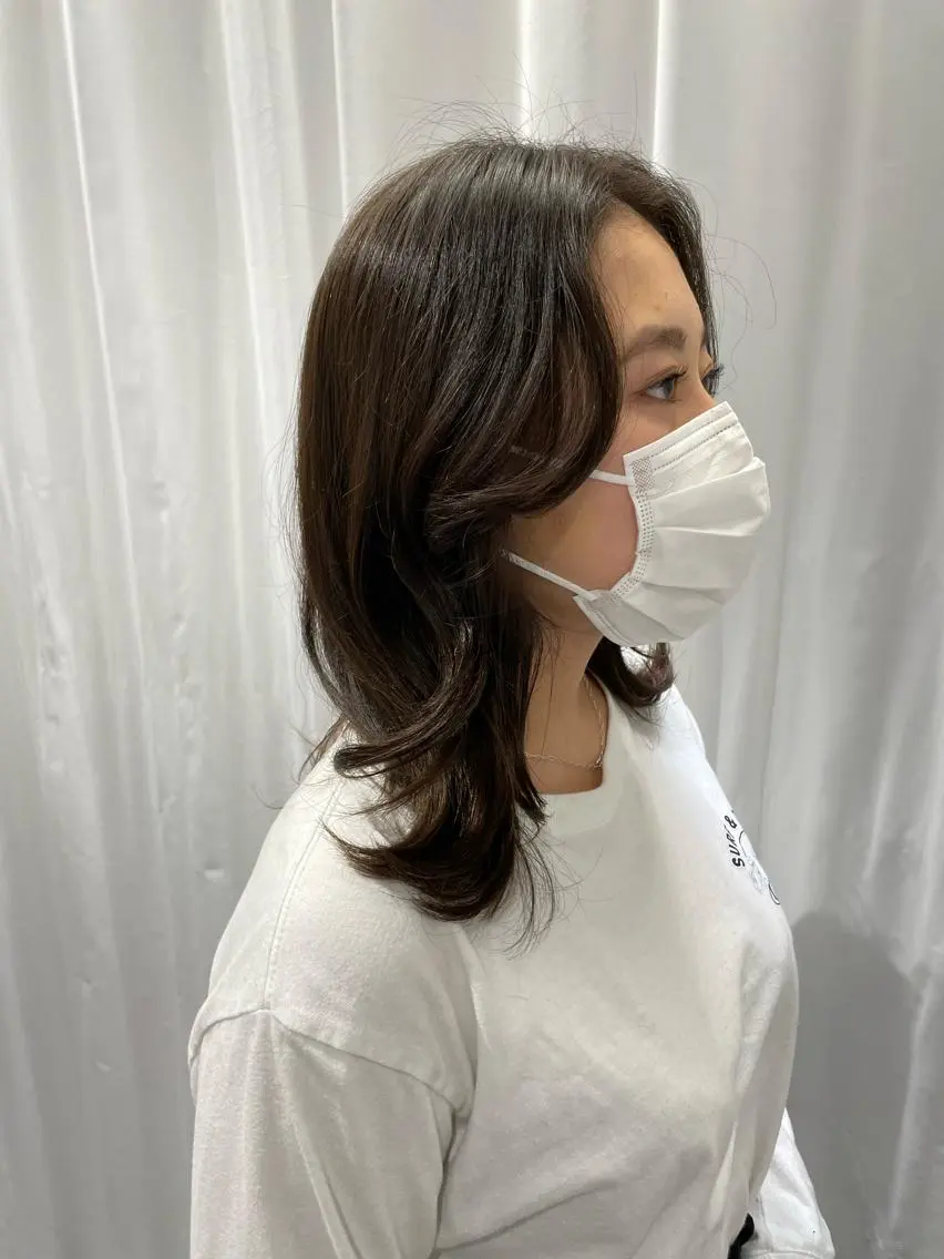 セミロング カラー uka 田中 樹のヘアスタイル