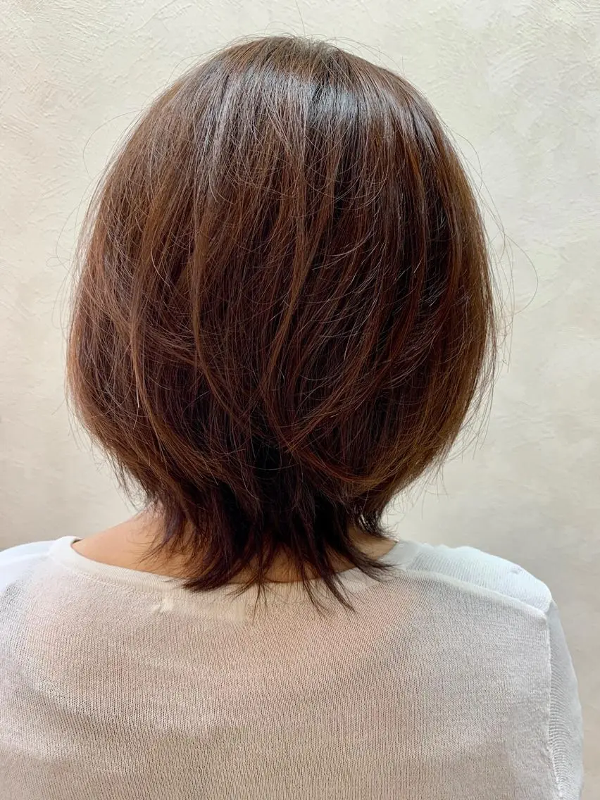 ミディアム レイヤーカット 加藤 産休につき8月末までのヘアスタイル