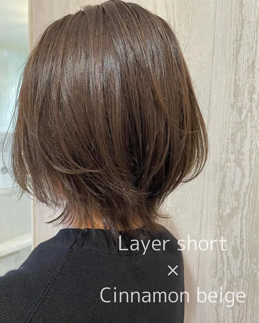ショート カラー ショートレイヤー アッシュ ベージュカラー 透明感カラー 外国人風カラー カット ヘアカラー トリートメント 河合秀明/ショート /ボブ/レイヤーのヘアスタイル