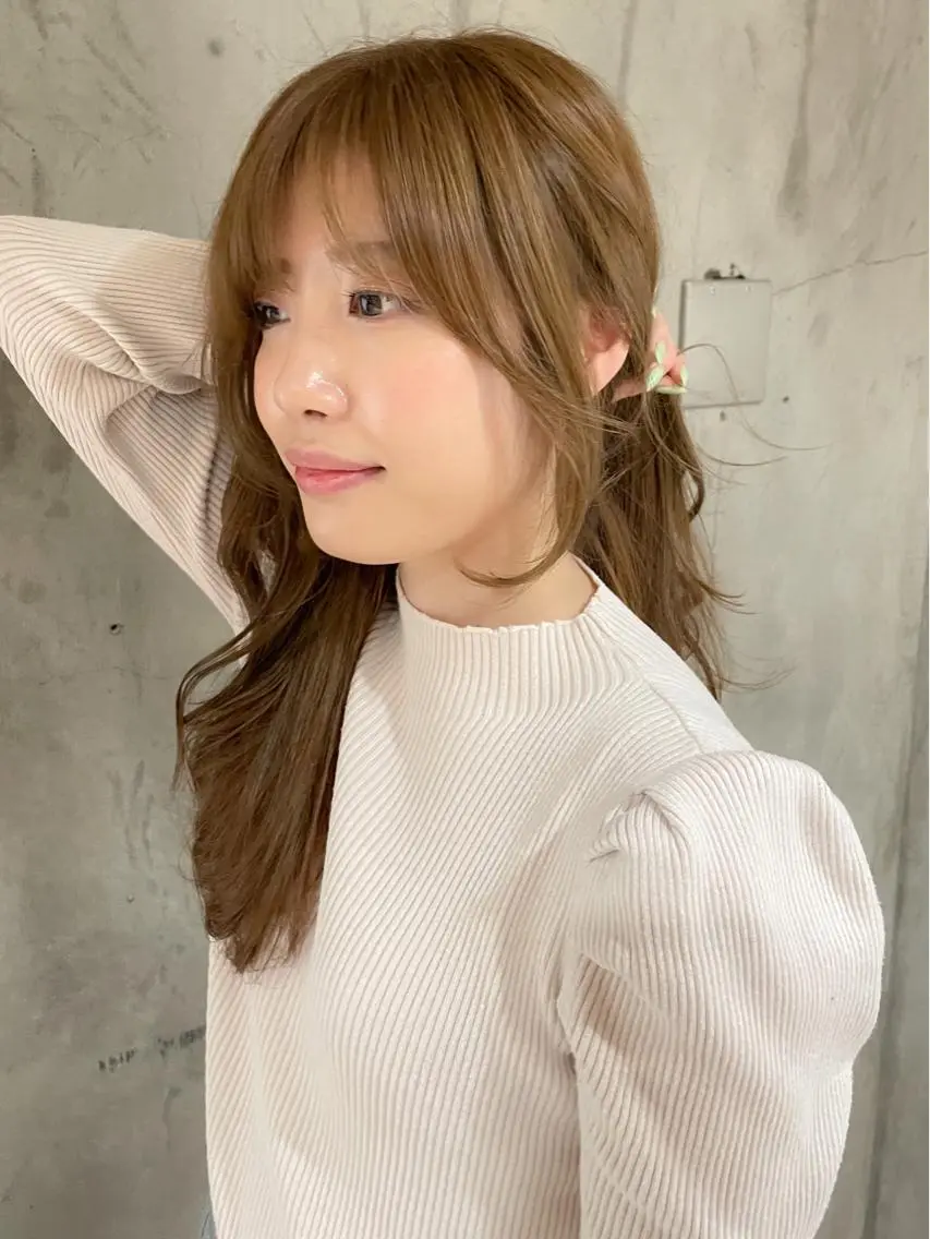 ロング カット ヘアカラー トリートメント 🌹ハッシュカット、 レイヤー韓国ヘア🌹のヘアスタイル