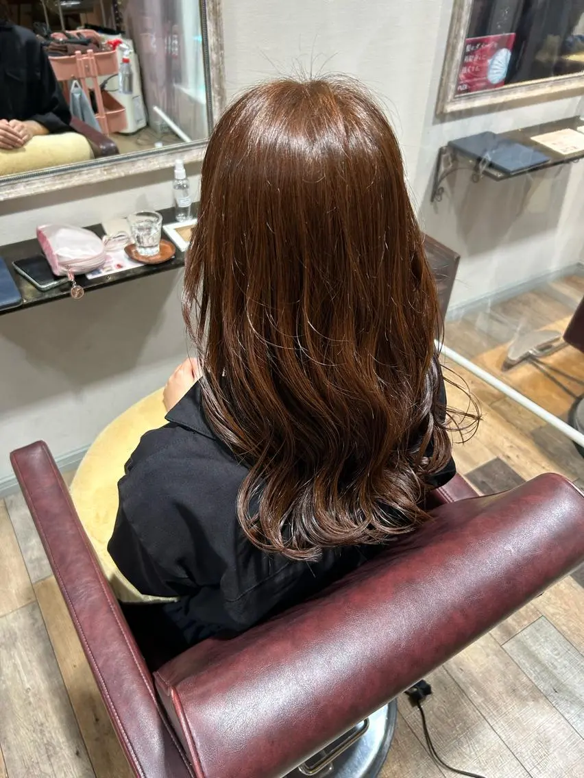セミロング カラー バレイヤージュ ブリーチ ケアブリーチ 透明感カラー デザインカラー 🔆韓国 norika🔆のヘアスタイル
