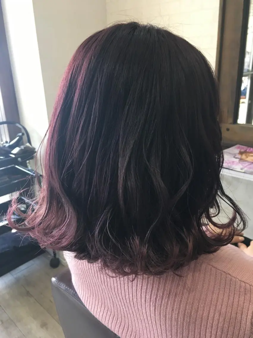 ミディアム パープルカラー ヘアカラー 松本 亮のヘアスタイル
