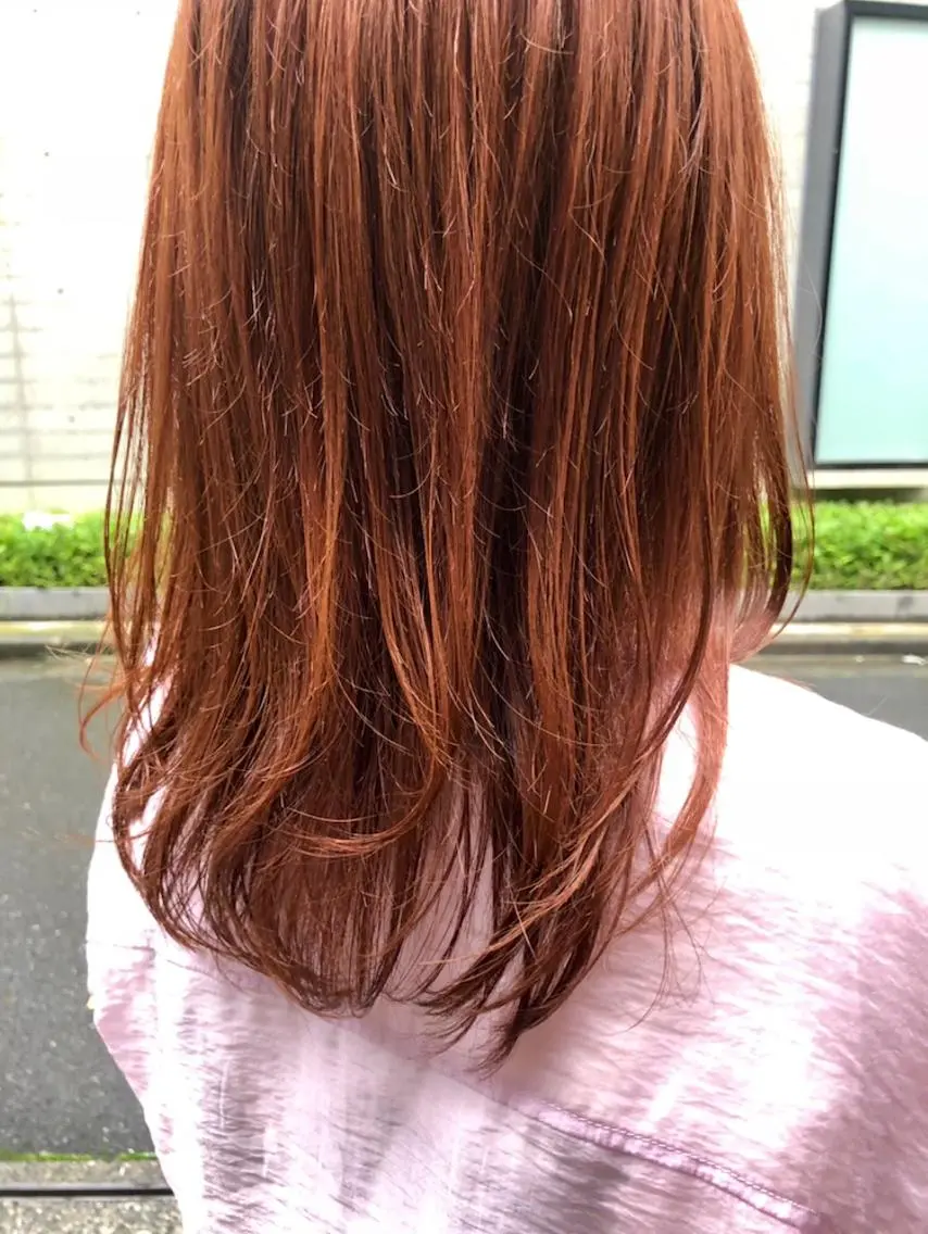 セミロング ヘアカラー トリートメント ✨色持ちの良い艶 カラー✨蟹江真世のヘアスタイル