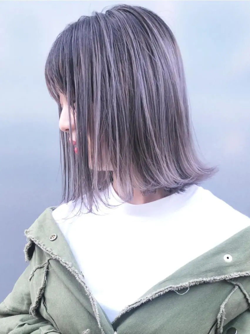 ミディアム カラー パーマ ヘアアレンジ ボブ ITbyALBUM 中野店のヘアスタイル