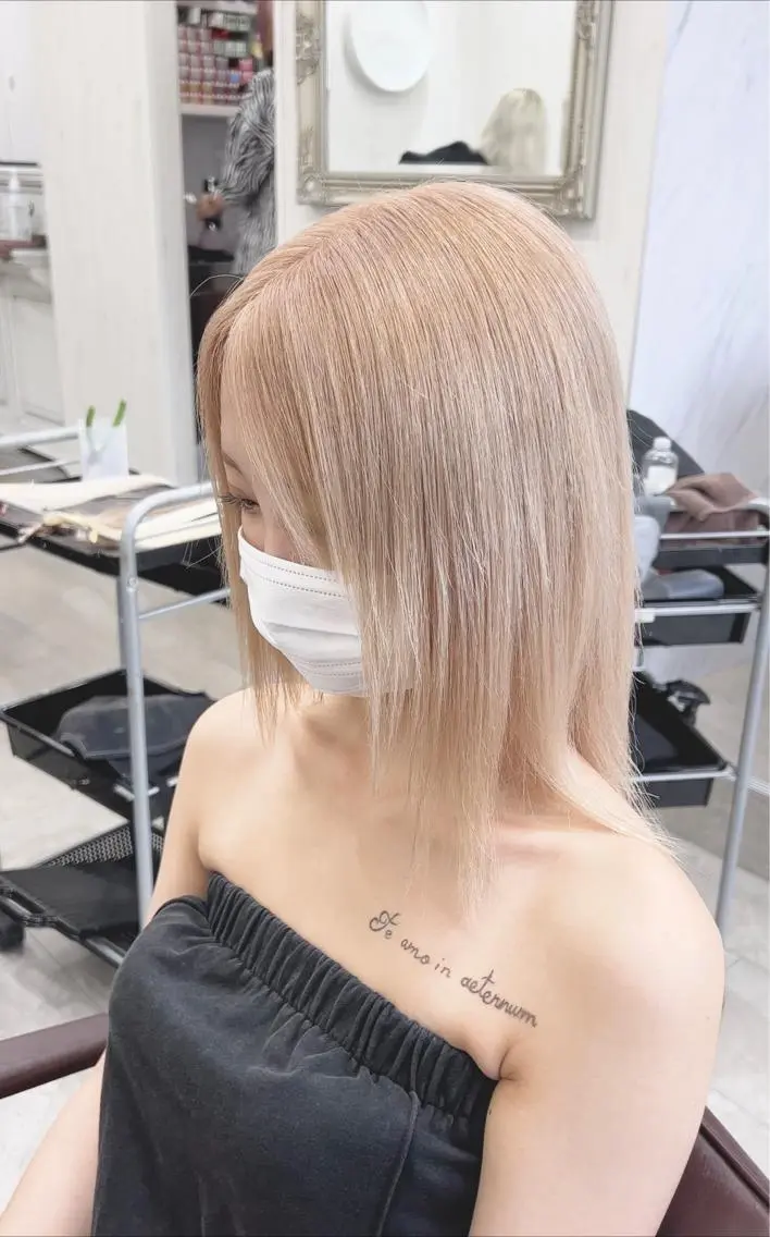 ミディアム カラー ヘアカラー TAKATO ✨ハイトーン✨のヘアスタイル