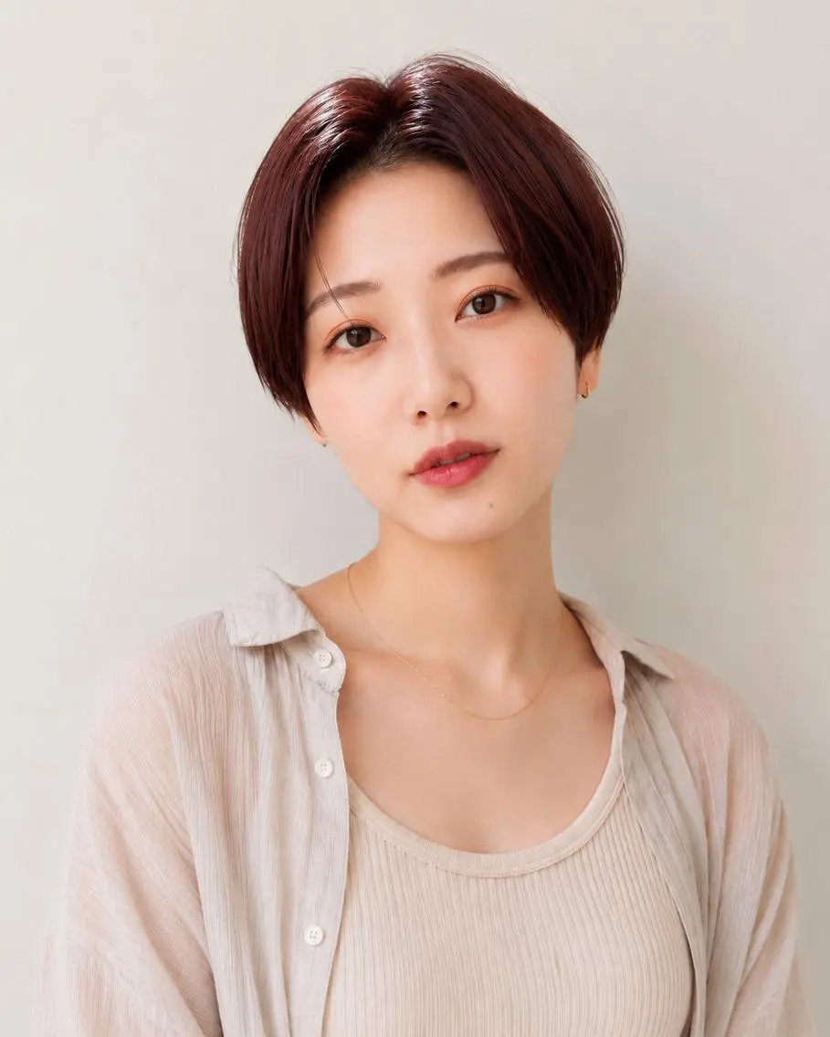 ショート 女性カット&カラー モデル⭐️大坂望心のヘアスタイル