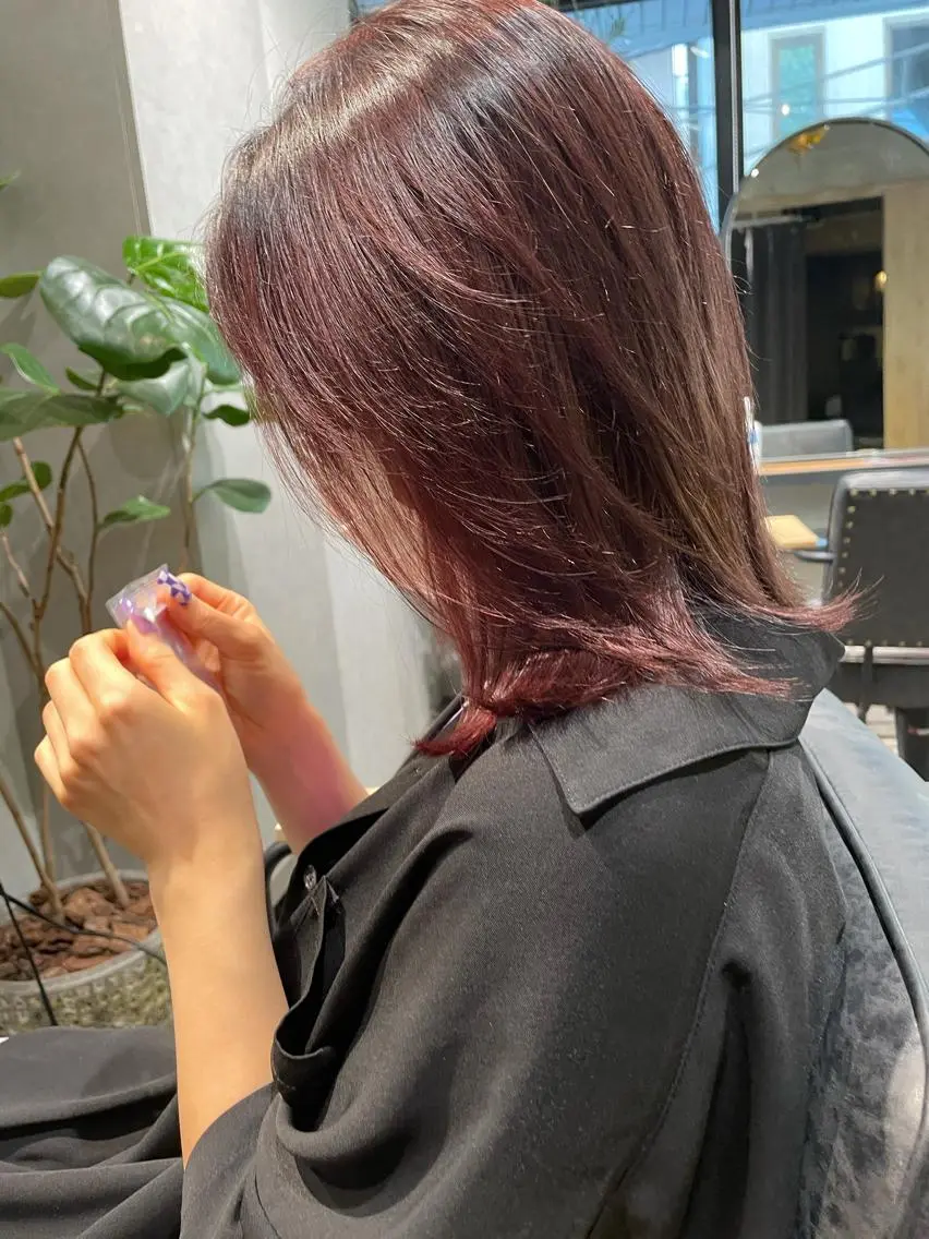 ミディアム カラー ブラウンカラー レッドカラー レッドブラウン ヘアカラー ナチュラル透明感🌱 小山美樹子のヘアスタイル