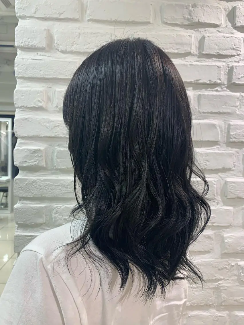セミロング カラー アッシュ アッシュグレー 透明感カラー 【メンズ縮毛矯正/ Ryoka】のヘアスタイル