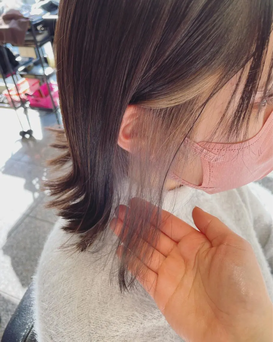 ミディアム カラー ヘアアレンジ デザインカラー インナーカラー カット ヘアカラー 🦄カラー指名No. 1 hayane🦄のヘアスタイル