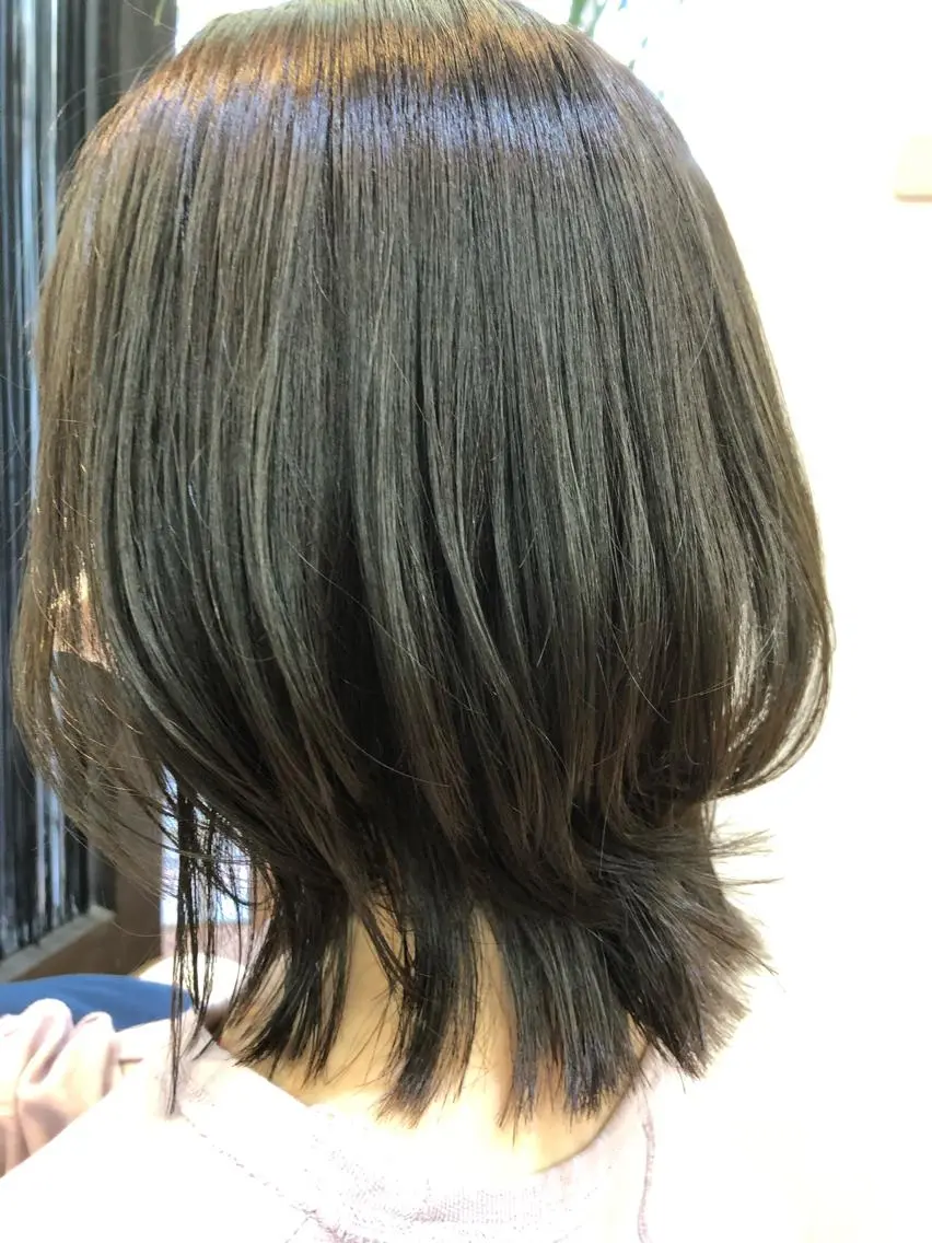 ミディアム カット ヘアカラー 韓国風カット osugiのヘアスタイル