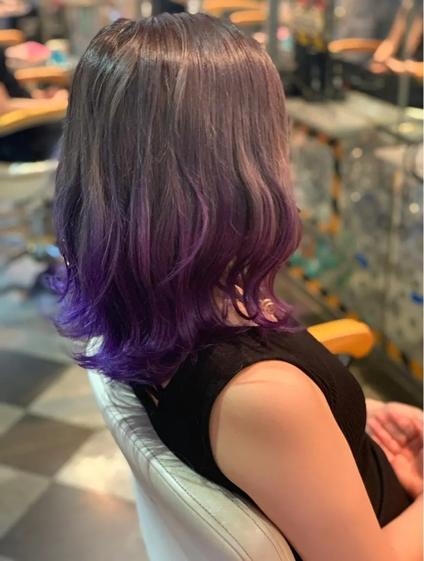 ミディアム カラー ヘアアレンジ グラデーションカラー 🌈派手髪エクステ ブレイズ🌈ひろとのヘアスタイル