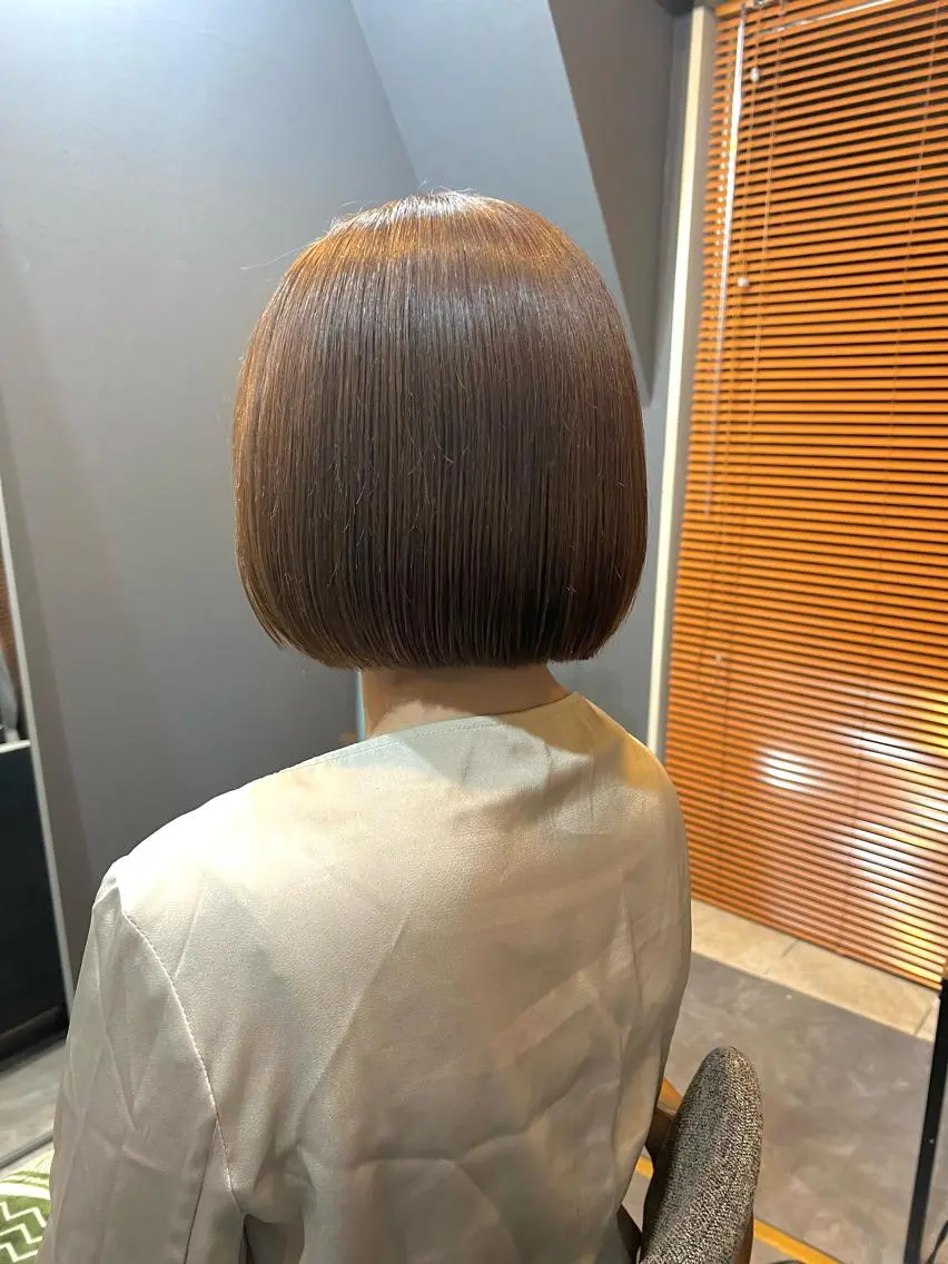 ショート カラー ボブ カット ヘアカラー トリートメント ヘッドスパ *くせ毛に特化* 【yun】のヘアスタイル